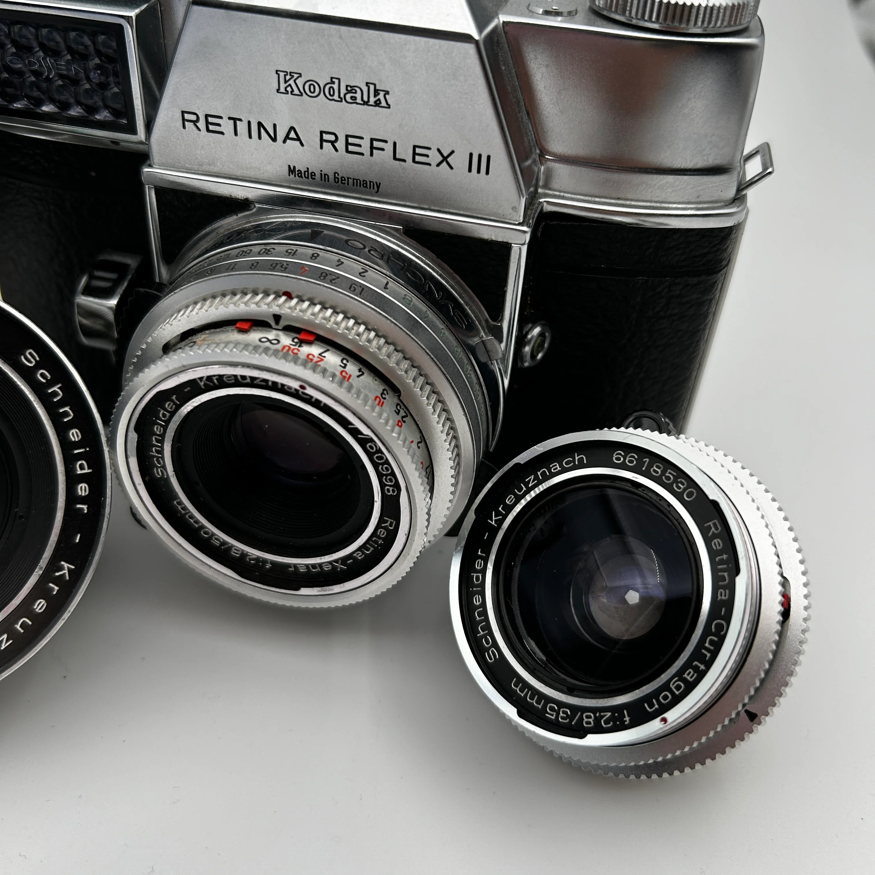 Kodak Rentina Reflex III with 50mm f2.8, 50mm F1.9, 35mm F2.8 and 135mm f4 - Image 4