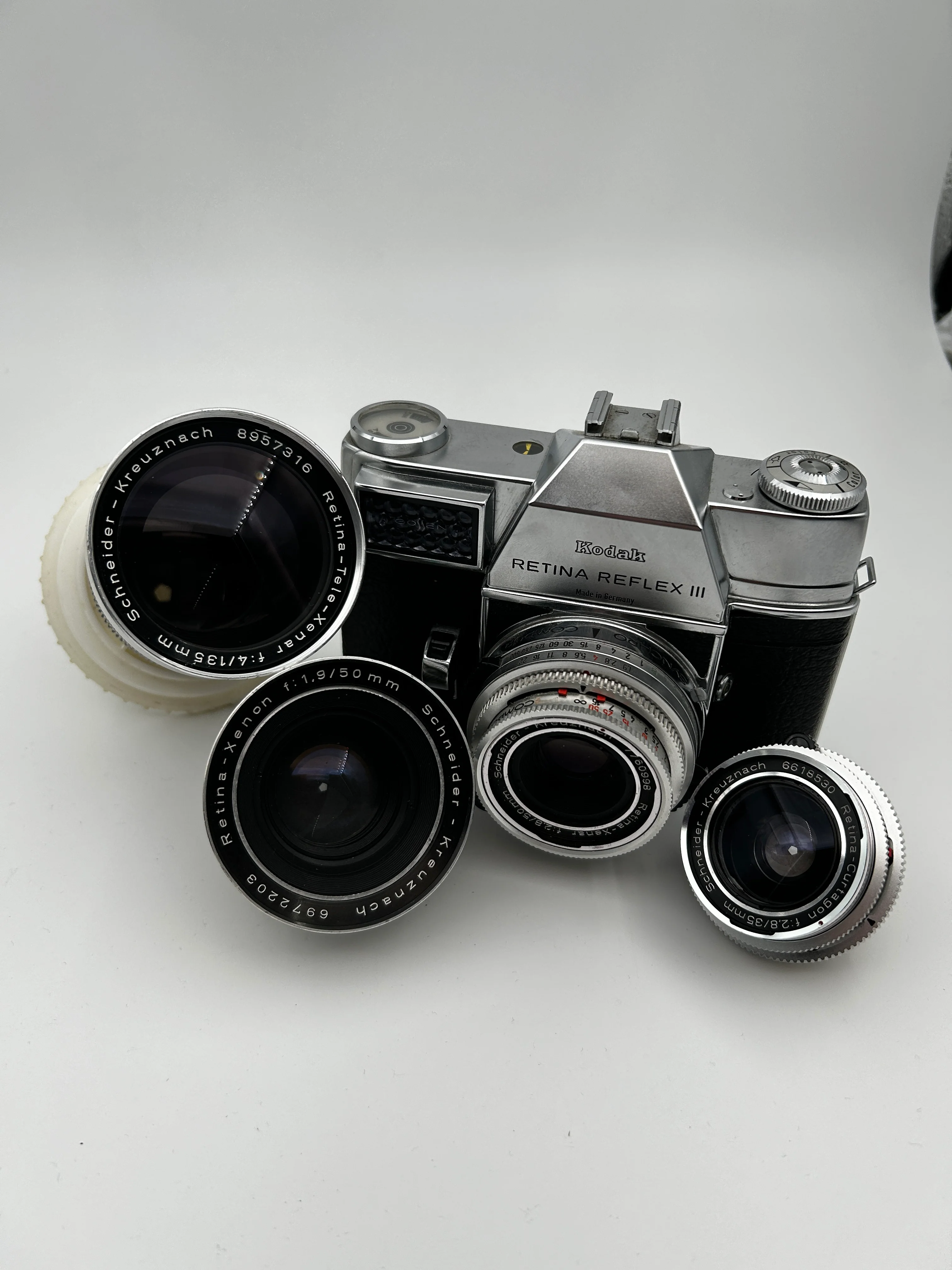 Kodak Rentina Reflex III with 50mm f2.8, 50mm F1.9, 35mm F2.8 and 135mm f4 - Image 6